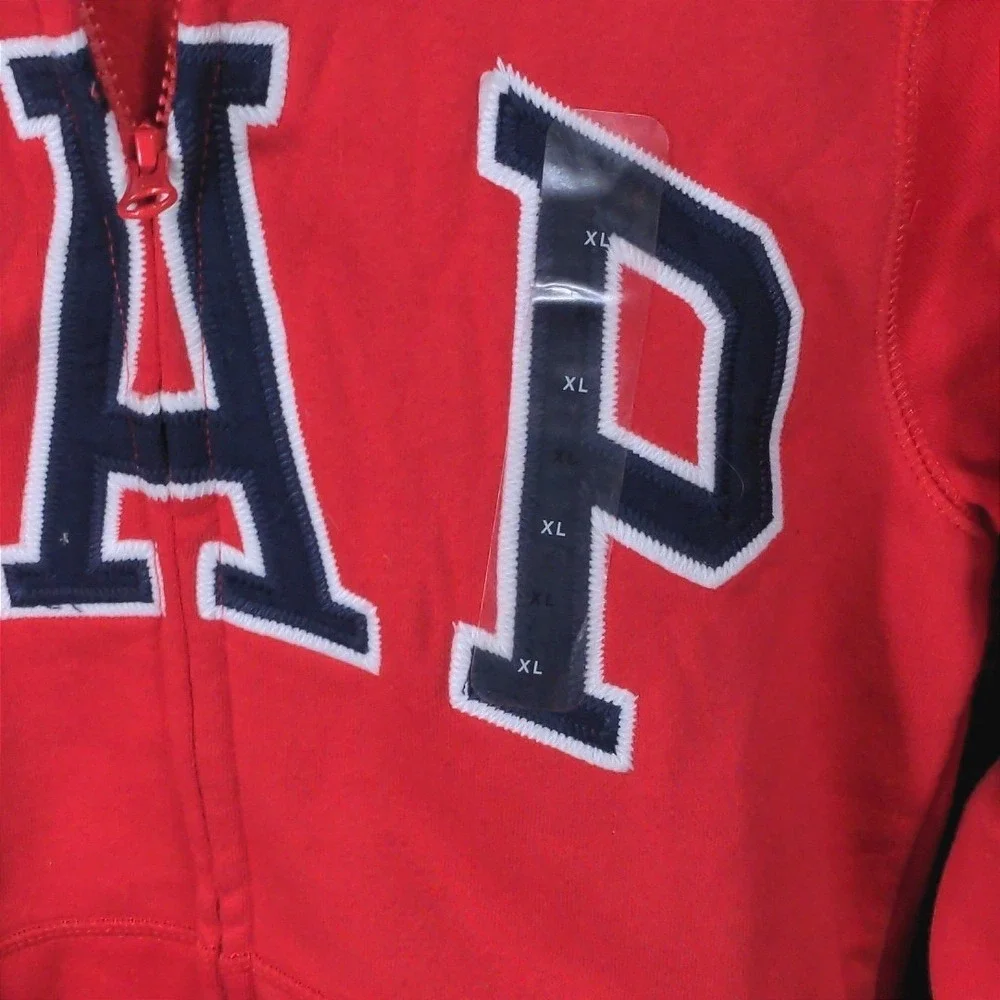 Gap Kids Arch Logo Full Zip Hoodie XL Red‎ Fleece Sweatshirt Boys Girls New